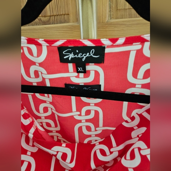 Spiegel Sleeveless Scraf Collar Chain Pattern Blouse Size XL - Picture 4 of 5